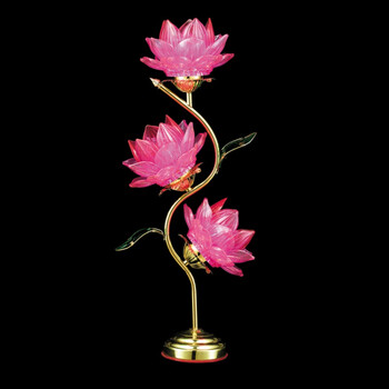 三品莲花灯佛堂供具长明灯佛前供灯 sj560-3 d18cm*h67cm