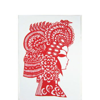 外事出国礼品 中国特色礼品送老外国人手工剪纸窗花京剧脸谱成品 貂蝉