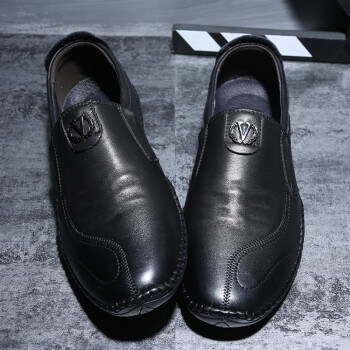 宾利2018年新款男鞋男士真皮鞋韩版时尚流行新款春季款 黑色 43