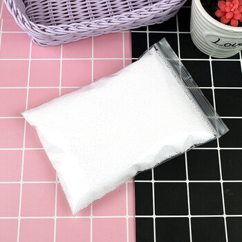 龙泡沫雪花泥颗粒小球雪花粉珍珠泥自制泥粘土 白色细泡沫球10克袋装