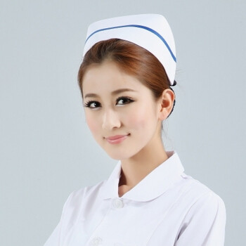 护士帽白色加厚硬挺女粉红薄横杠燕尾帽子护士帽白色y 白色一杠加厚