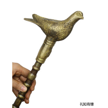礼知有缘 铜拐杖黄铜龙头拐杖 鸽子拐杖马头拐杖 生日礼品送老人 龙头