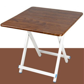 桌吃饭桌写字桌野餐桌子桌 便携可折叠长桌 深木色 60方离地55cm高