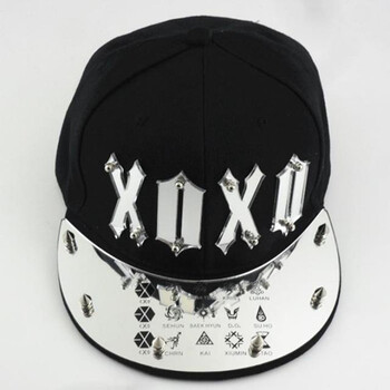 韩版exo鹿晗吴亦凡同款原创镜面亚克力字母时尚嘻哈街舞棒球帽子 xoxo
