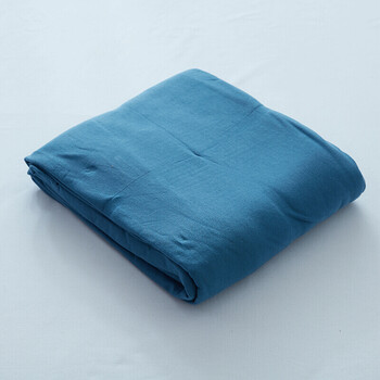 双人纯色针织棉全棉素色单人床垫套床单单件 湖蓝色 200cmx250cm床单