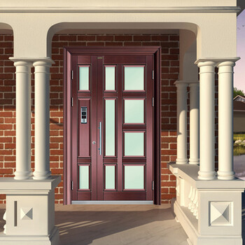 跃龙门 ft-082 镀锌氟碳漆玻璃门 入户门进户门户外采光 门扇9公分