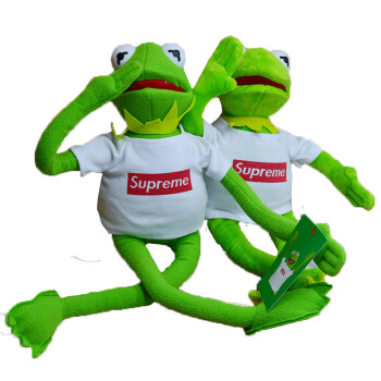 supreme青蛙公仔芝麻街科密特青蛙kermit 科米蛙生日礼物旅行青蛙