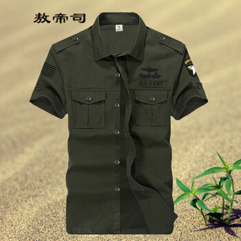 武警警察特警户外服户外军迷衬衫男短袖101空降师夏季纯棉透气耐磨薄