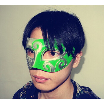 抖音男女表演舞会面具半脸假面化妆舞会派对cos佐罗王子面具 青色王子