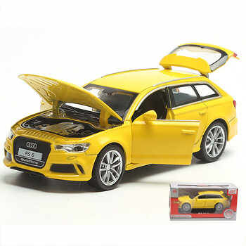 儿童仿真奥迪rs6车模型玩具 男孩1:32合金声光回力兰博基尼车摆件kw