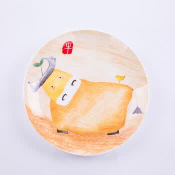 十二生肖牛排盘景德镇陶瓷器卡通创意餐具菜盘水果盘浅盘西餐盘子 牛