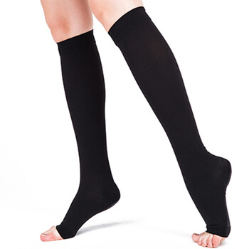 医用静脉曲张中筒袜术后抗血栓压力弹力袜男女厚 黑色 s