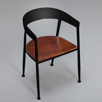 餐椅实木铁艺椅子餐厅餐椅皮革坐垫椅家用长凳 h型