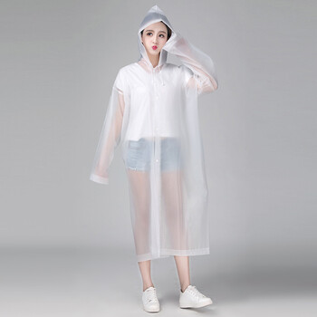 一口米 eva加厚雨衣行走户外旅游登山钓鱼男女通用雨衣 白色