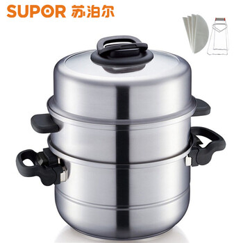 
                                        苏泊尔（SUPOR） SZ30T1巧乐宝易存储30CM三层蒸锅燃气电磁炉通用锅具                