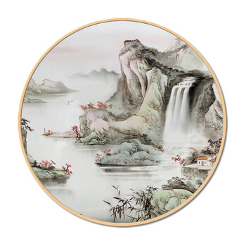 中式装饰画客厅家居客厅墙画酒店餐厅现代简约挂画 山水画 图二 外框