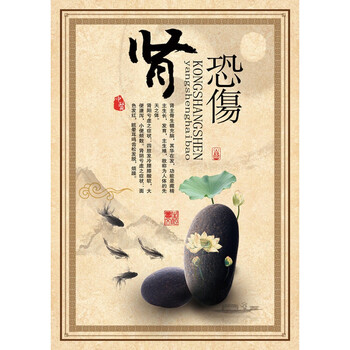 装饰品贴墙壁画按摩艾灸五行中医养生馆会所海报图宣传挂画 18恐伤肾