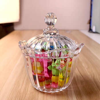 创意糖果罐 玻璃盅 储物罐水果罐 礼品装饰 糖罐子 花茶罐调料罐 花朵