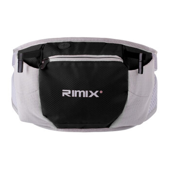 RIMIX 户外运动防水防汗大容量多口袋跑步腰包 双口袋水壶包 黑色 单包(不含水壶)