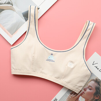 纯棉少女发育期抹胸小背心内衣初中高中学生12/14/16岁无钢圈文胸 284