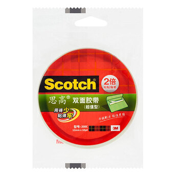 3M 胶带 思高 200C-6 双面强力粘贴棉纸胶带 办公用品 3M 胶带 思高 200C-6 双面强力粘贴棉纸胶带 办公用品
