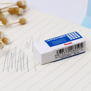 派通（Pentel ）高聚物集屑橡皮 学生儿童制图橡皮擦 ZEH05 白色 4块装