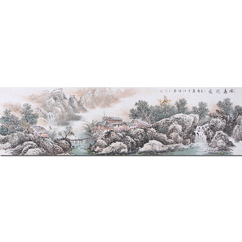 带合影 中国国画家协会理事 王红旭《源远流长》