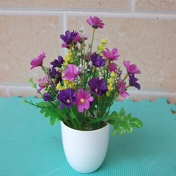 树脂花盆仿真花套装家居工艺品摆件假花绢花仿真植物盆景摆台限购一件