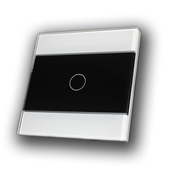 家用智能开关面板智能家居远程wifi手机控制墙式电源钢化灯具 白方黑