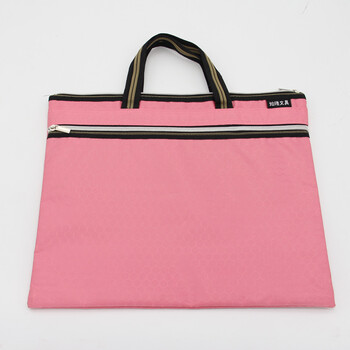 漫步时空手提袋文件袋档案袋公文包帆布公文袋a4风琴包218 粉色