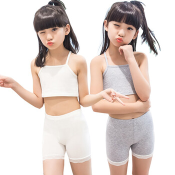 儿童文胸女童内衣小背心发育期9-12岁学生抹胸中大童女孩纯棉套装 白