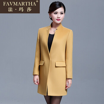 FAVMARTHA/法玛莎中长款羊绒大衣气质优雅女装22 驼色 L