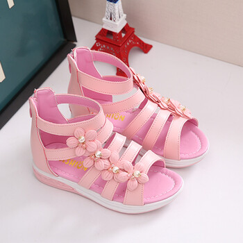 女童凉鞋2018新款小公主韩版平底夏季时尚沙滩鞋儿童罗马学生软底