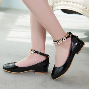 女童皮鞋2018春秋新款公主鞋韩版中大童学生黑色表演高跟儿童单鞋