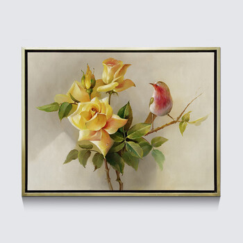 卓林 现代简约客厅油画拼组画新中式花鸟图餐厅办公室挂画玄关装饰画