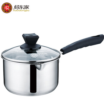 好东家不锈钢16cm热奶锅 加厚复底 辅食锅汤锅小锅 电磁炉燃气通用