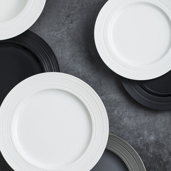 開鴻（KAIHONG）草帽盘意面盘家用深汤盘陶瓷北欧盘子简约创意沙拉盘牛排盘西餐盘 大平盘-白色