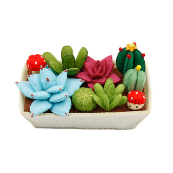 迪鸥多肉植物花盆组合盆栽摆件置物收纳盒免裁剪不织布diy手工制作