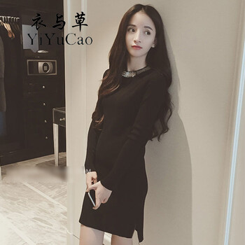衣与草2015秋装新款连衣裙子女装秋款 女装秋季连衣裙秋装上新 女装冬上新  冬季新品女装 灰色 均码-