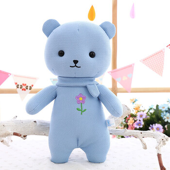 熊公仔抱抱熊毛绒玩具抱枕布娃娃压床玩偶生日礼物送女友羽绒棉 蓝色