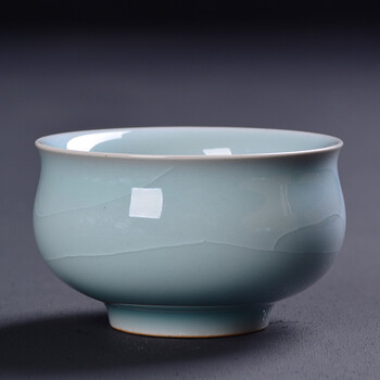 品茗杯官定钧汝哥窑茶杯陶瓷功夫茶具小茶杯汝瓷开片可养个人单杯