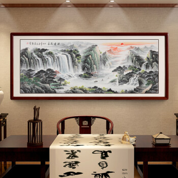 名家手绘客厅装饰画山水画 办公室挂画沙发背景墙壁画国画源远流长