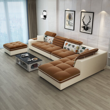 布艺沙发组合客厅整装现代简约转角布沙发可拆洗大小户型沙发家具