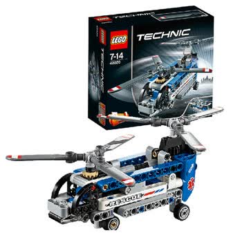 乐高lego 机械组双翼螺旋桨直升机l42020积木玩具
