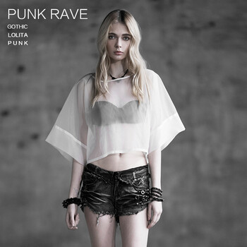 PUNK RAVE设计师品牌夏季新品 高档欧根纱防晒套头衫 女 白色 F(均码)