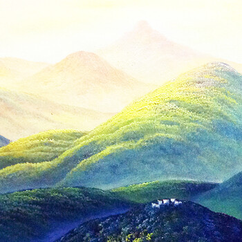 
                                        普瑞德斯（PIERIDES） 装饰画手绘 欧式客厅样板房办公卧室玄关横幅 画 抽象油画 欧式复古角花框 85*115                