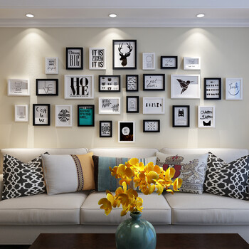 简约现代客厅照片墙装饰相框墙欧式相框创意挂墙组合连体挂相片墙 28
