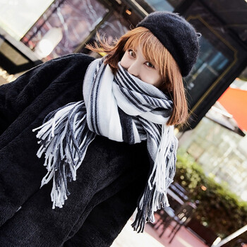 软妹围巾女冬季韩版百搭原宿毛线加厚针织长款日系小清新学生围脖