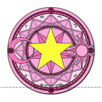 ap百变小樱魔法阵地毯魔卡少女樱 宿舍寝室拍照试衣间圆形垫 粉红色