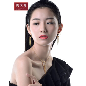 周大福chow tai fook ing系列 时尚圆环黄金项链 通用 40cm-9g
